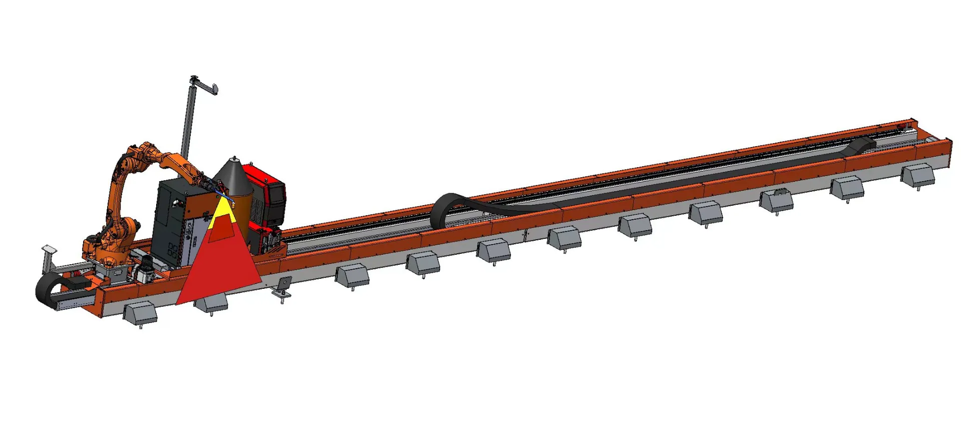 Floor-Mounted Rail-Guided Robot Welding Workstation
